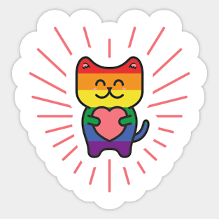 Cute Pride Love Cat Sticker